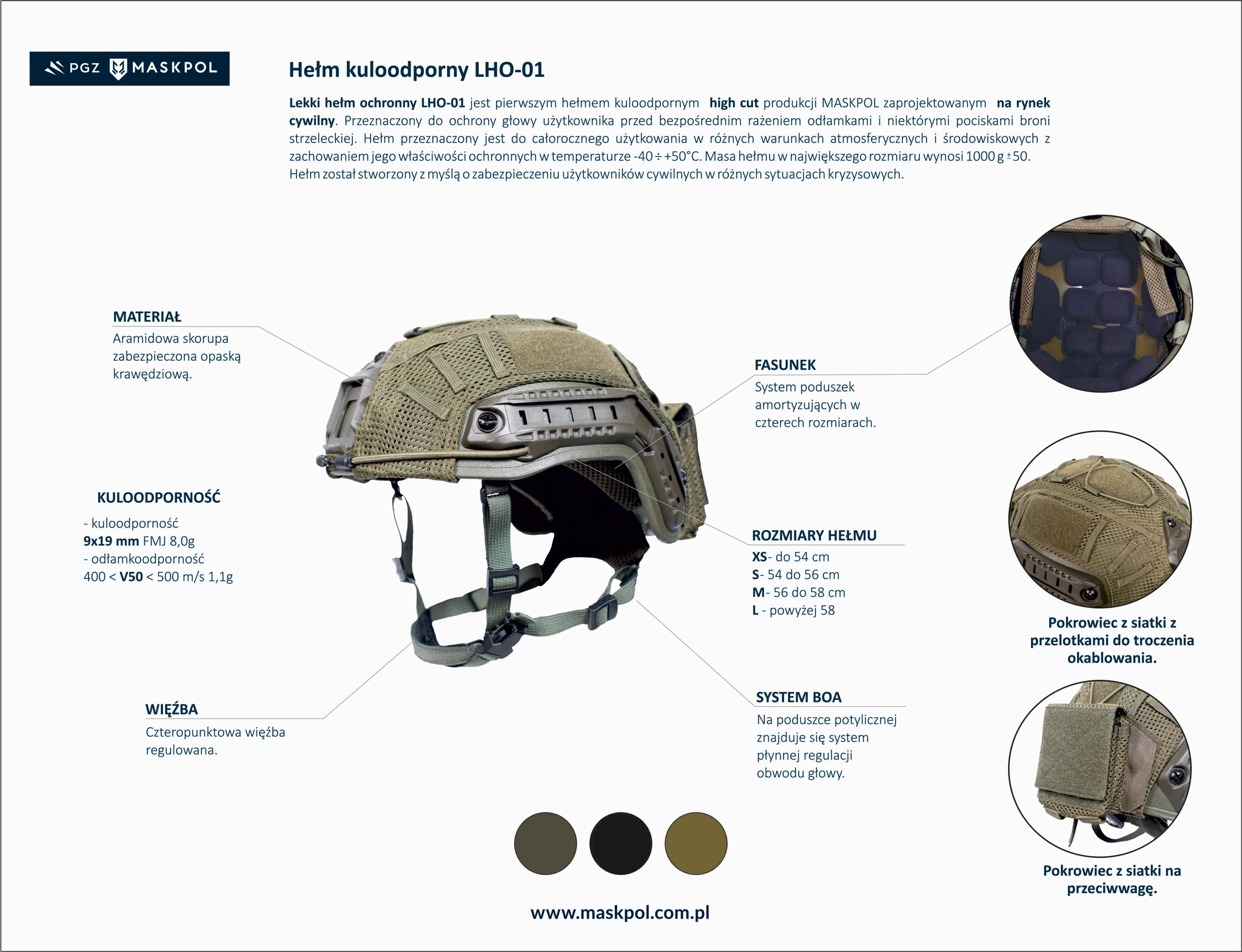 helm-balistyczny-kuloodporny-LHO-01-maskpol-arm-szkolenia-strzeleckie-pl